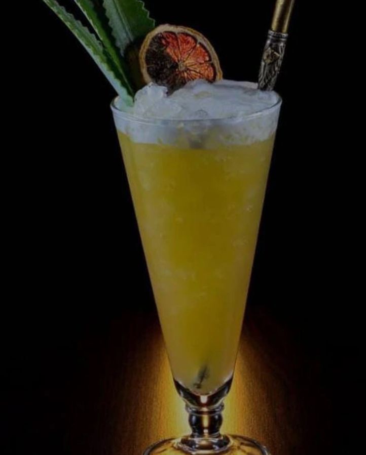 Cocktail agrumato con aloe e agrume disidratato